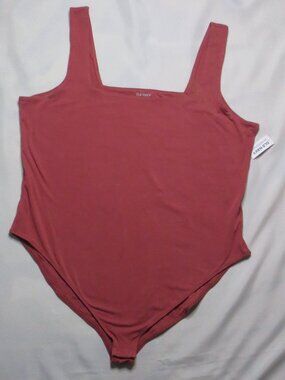 4/$14 NWT OLD NAVY womens BODYSUIT pink MAUVE square neck SOFT SIZE PLUS 3X